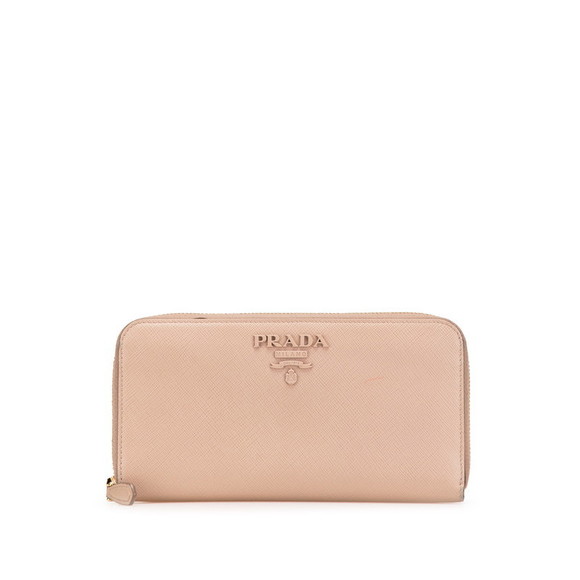 Prada beige pink leather Wallet long Saffiano - Picture 1 of 8